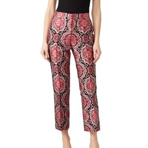 NWT Kate Spade Medallion jacquard flare Red Black Paisley Pants New